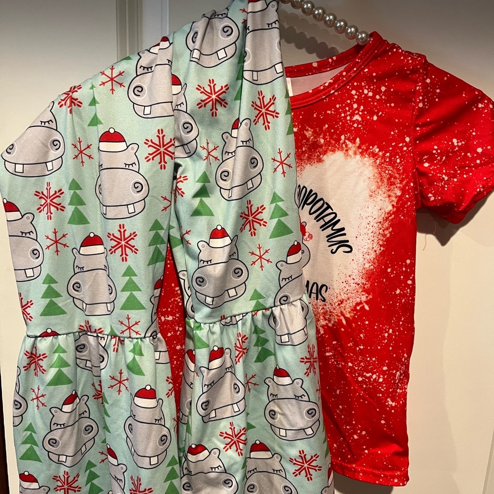 Hippopotamus for Christmas theme outfit